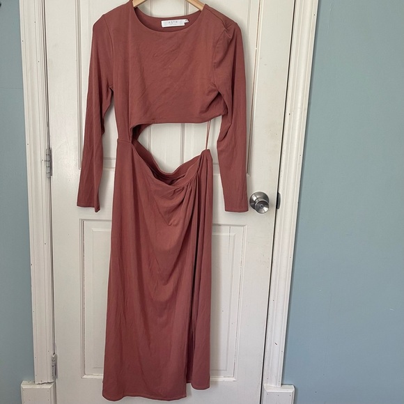 ASTR the Label Westwood Dress XL Pink Cutout Midi Stretch Jersey Sexy Revolve - Picture 4 of 8
